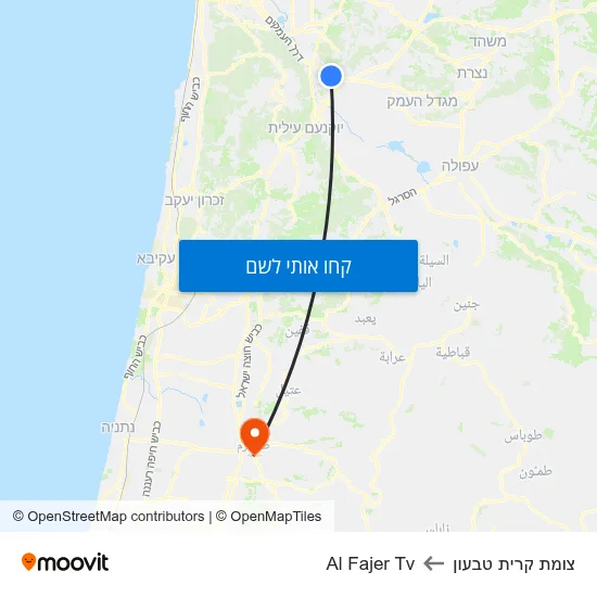 מפת צומת קרית טבעון לAl Fajer Tv