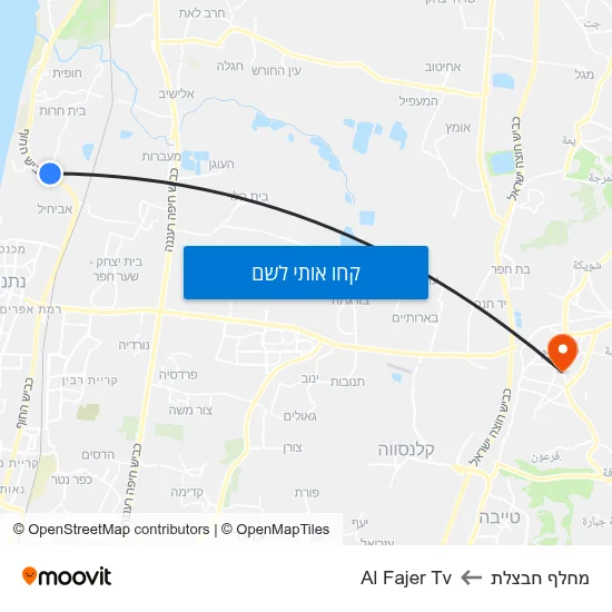 מפת מחלף חבצלת לAl Fajer Tv