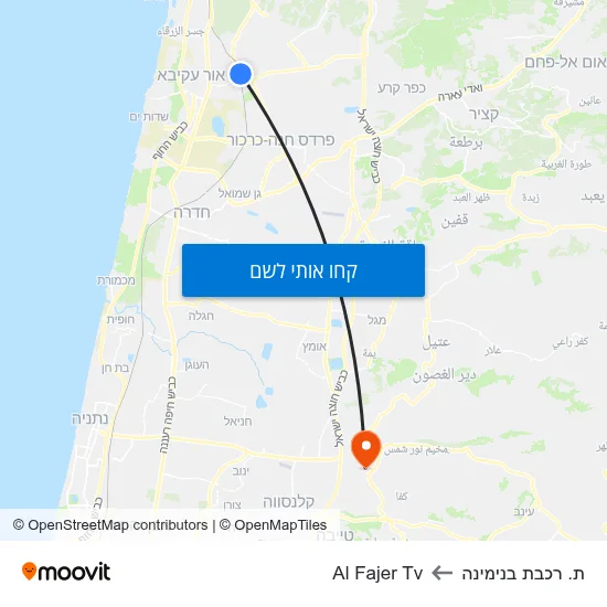 מפת ת. רכבת בנימינה לAl Fajer Tv