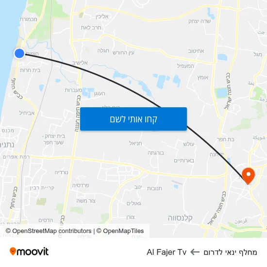 מפת מחלף ינאי לדרום לAl Fajer Tv