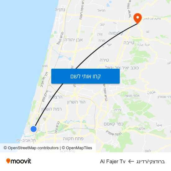 מפת ברודצקי/רדינג לAl Fajer Tv