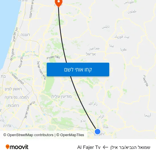 מפת שמואל הנביא/בר אילן לAl Fajer Tv