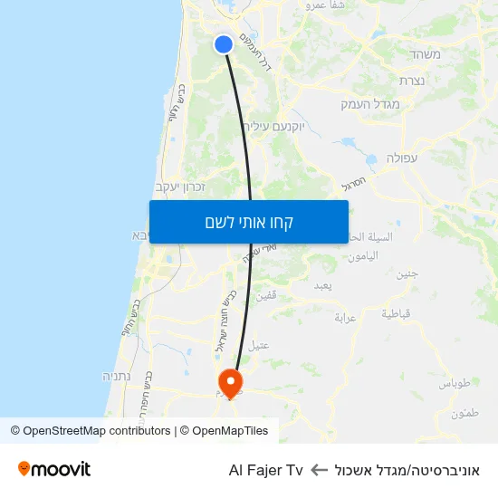 מפת אוניברסיטה/מגדל אשכול לAl Fajer Tv