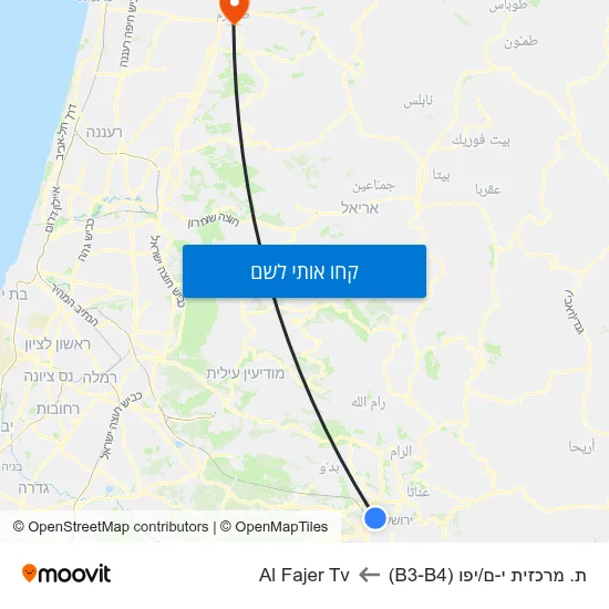 מפת ת. מרכזית י-ם/יפו (B3-B4) לAl Fajer Tv