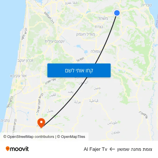 מפת צומת מחנה שמשון לAl Fajer Tv