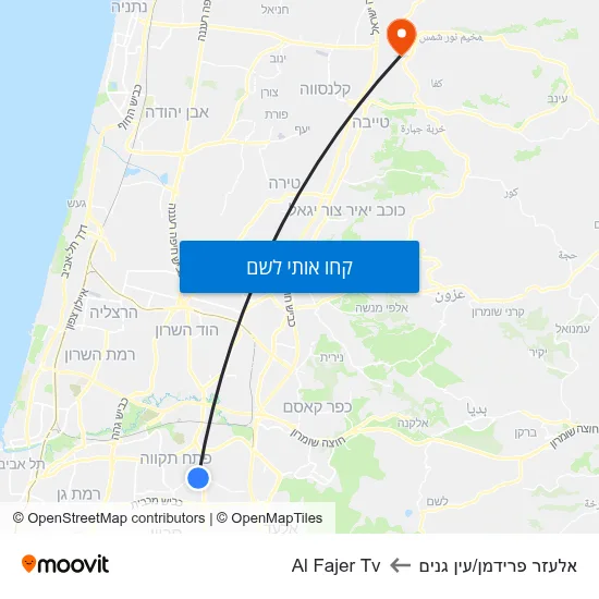 מפת אלעזר פרידמן/עין גנים לAl Fajer Tv