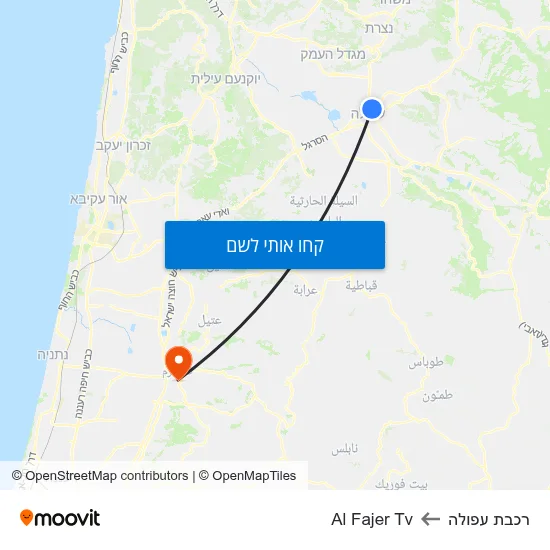 מפת רכבת עפולה לAl Fajer Tv
