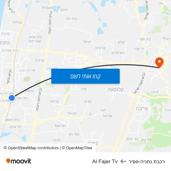 מפת רכבת נתניה-ספיר לAl Fajer Tv