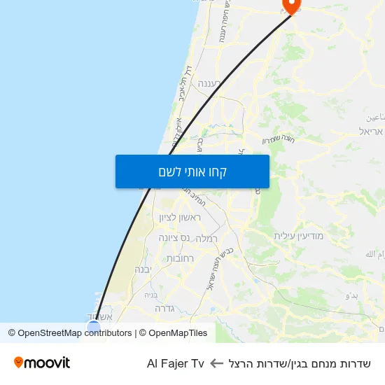 מפת שדרות מנחם בגין/שדרות הרצל לAl Fajer Tv