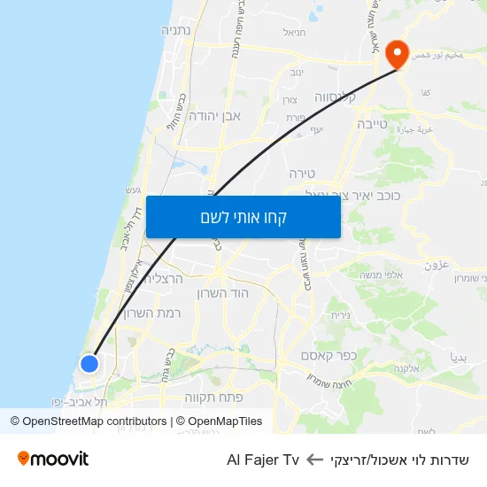 מפת שדרות לוי אשכול/זריצקי לAl Fajer Tv