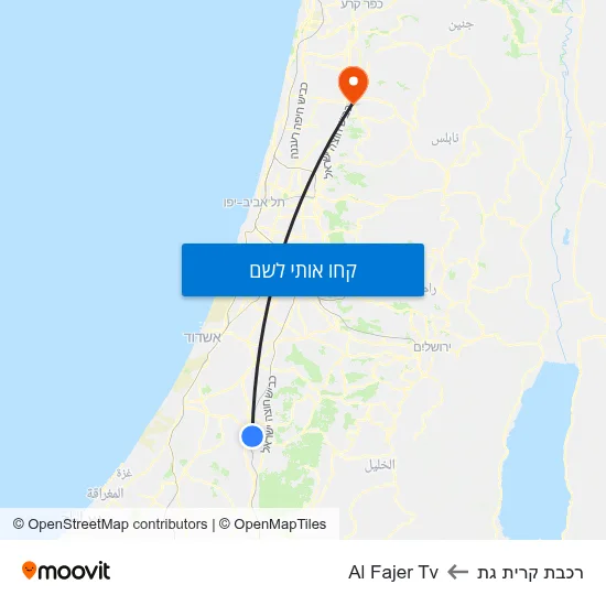 מפת רכבת קרית גת לAl Fajer Tv