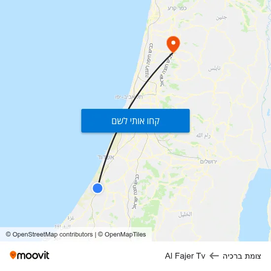 מפת צומת ברכיה לAl Fajer Tv