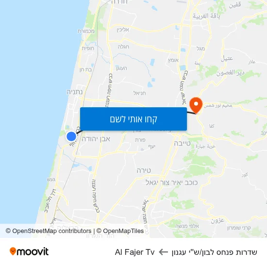 מפת שדרות פנחס לבון/ש''י עגנון לAl Fajer Tv