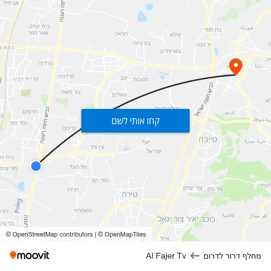 מפת מחלף דרור לדרום לAl Fajer Tv
