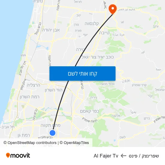 מפת שפרינצק / פינס לAl Fajer Tv