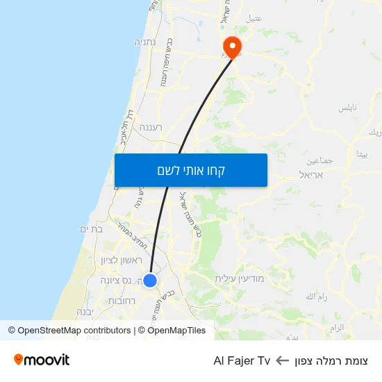 מפת צומת רמלה צפון לAl Fajer Tv