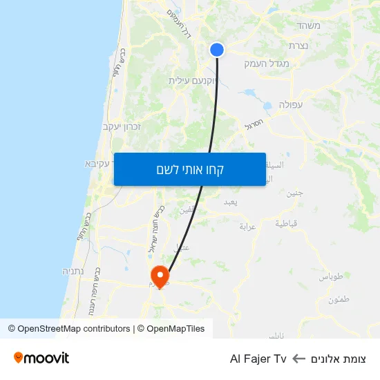 מפת צומת אלונים לAl Fajer Tv