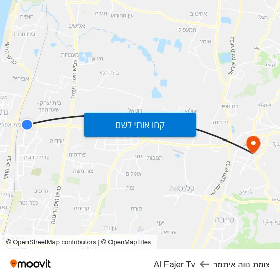 מפת צומת נווה איתמר לAl Fajer Tv