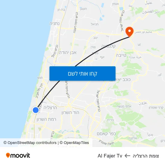 מפת צומת הרצליה לAl Fajer Tv