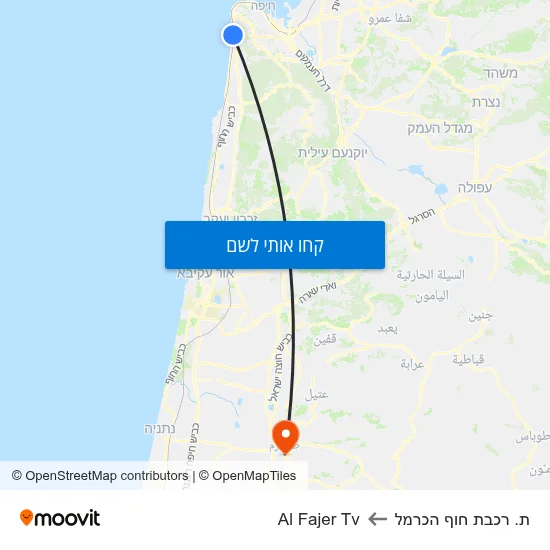 מפת ת. רכבת חוף הכרמל לAl Fajer Tv