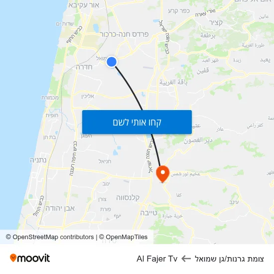 מפת צומת גרנות/גן שמואל לAl Fajer Tv