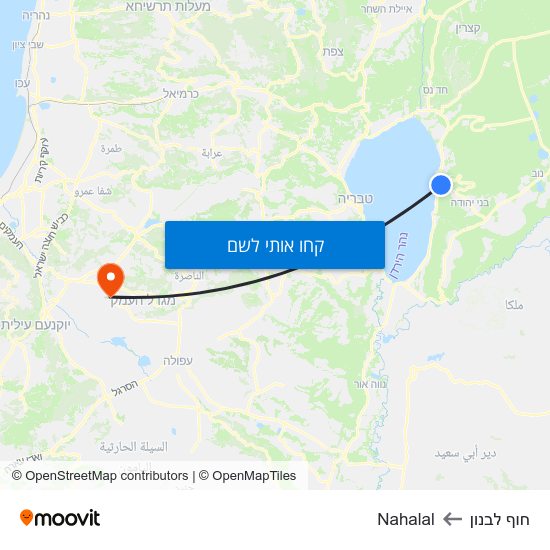 מפת חוף לבנון לNahalal
