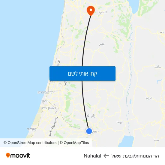 מפת הר המנוחות/גבעת שאול לNahalal