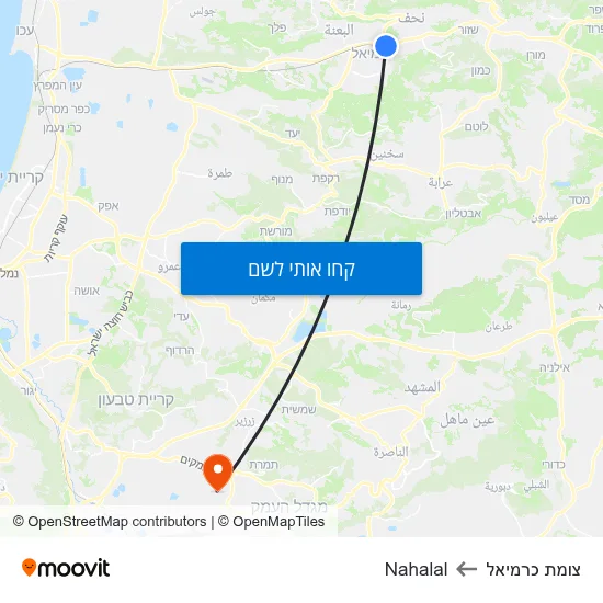 מפת צומת כרמיאל לNahalal