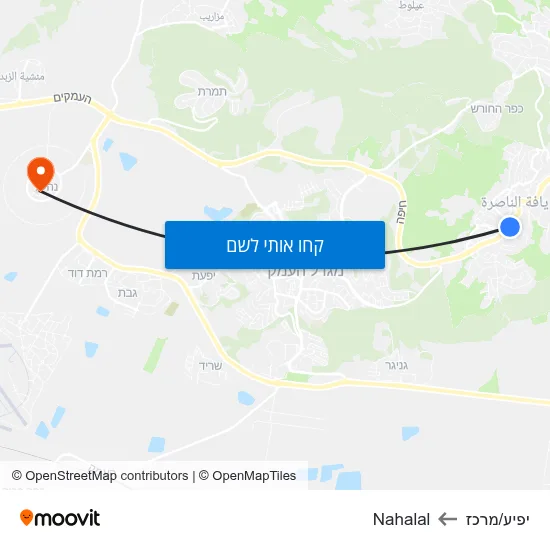 מפת יפיע/מרכז לNahalal