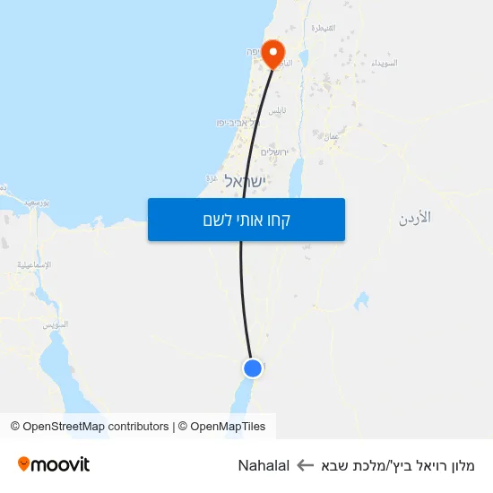 מפת מלון רויאל ביץ'/מלכת שבא לNahalal