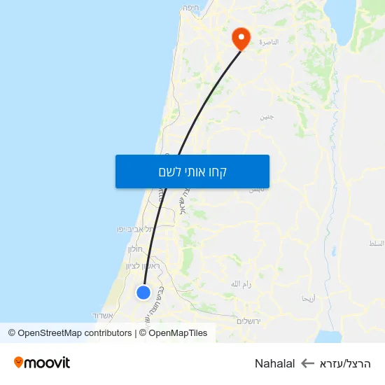 מפת הרצל/עזרא לNahalal