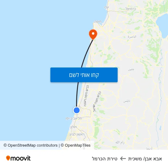 מפת אבא אבן/ משכית לטירת הכרמל