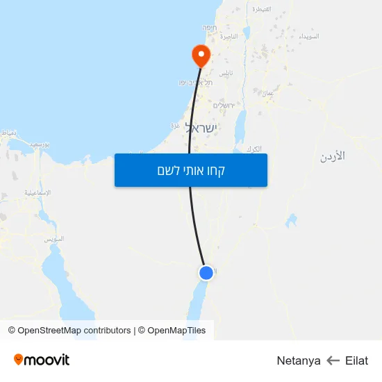 מפת Eilat לNetanya
