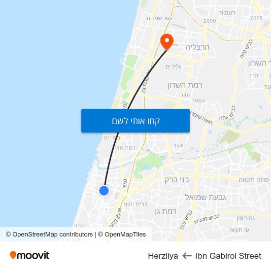 מפת Ibn Gabirol Street לHerzliya