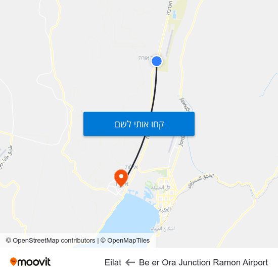 מפת Be er Ora Junction Ramon Airport לEilat