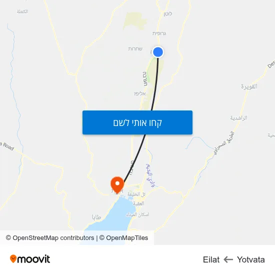 מפת Yotvata לEilat