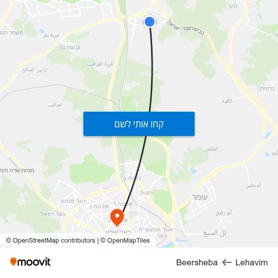 מפת Lehavim לBeersheba