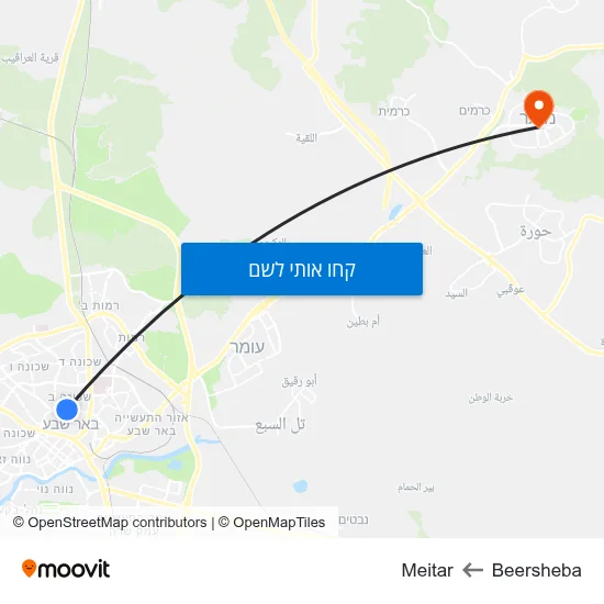 מפת Beersheba לMeitar