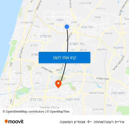 מפת עיריית רעננה/אחוזה לאצטדיון המושבה