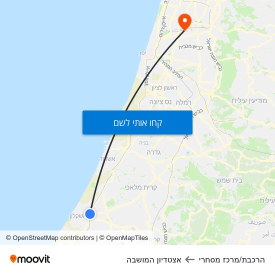 מפת הרכבת/מרכז מסחרי לאצטדיון המושבה