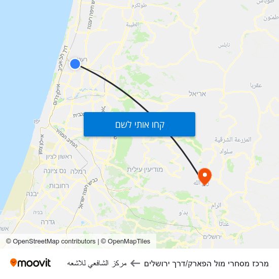 מפת מרכז מסחרי מול הפארק/דרך ירושלים לمركز الشافعي للاشعه