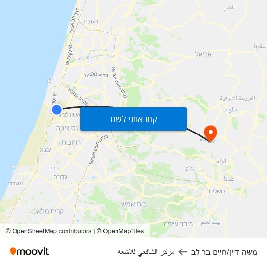 מפת משה דיין/חיים בר לב לمركز الشافعي للاشعه