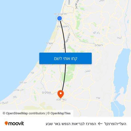 מפת העלייה/פרנקל להמרכז לבריאות הנפש באר שבע