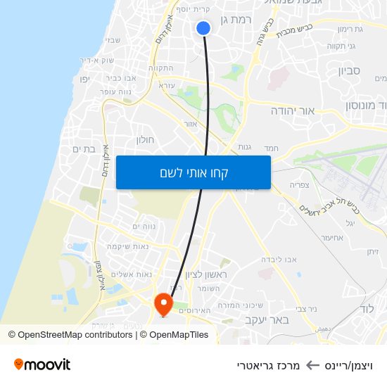 מפת ויצמן/ריינס למרכז גריאטרי