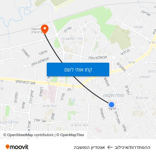 מפת ההסתדרות/איכילוב לאצטדיון המושבה