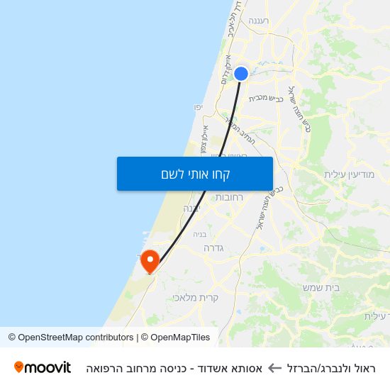 מפת ראול ולנברג/הברזל לאסותא אשדוד - כניסה מרחוב הרפואה