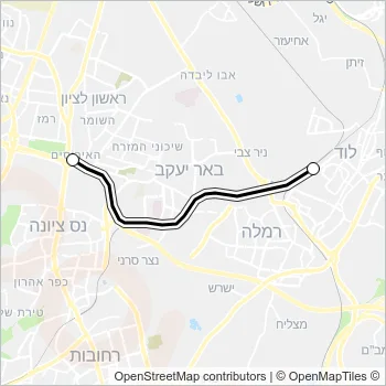 לוד - ראשונים Israel Railways Line Map