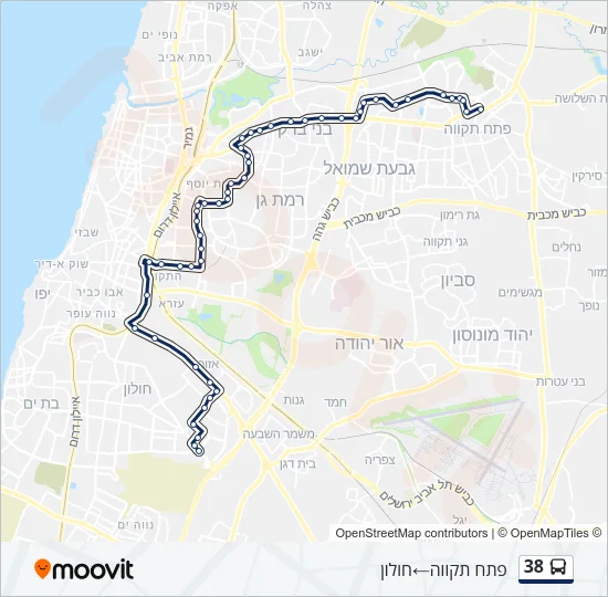 38 Bus Line Map