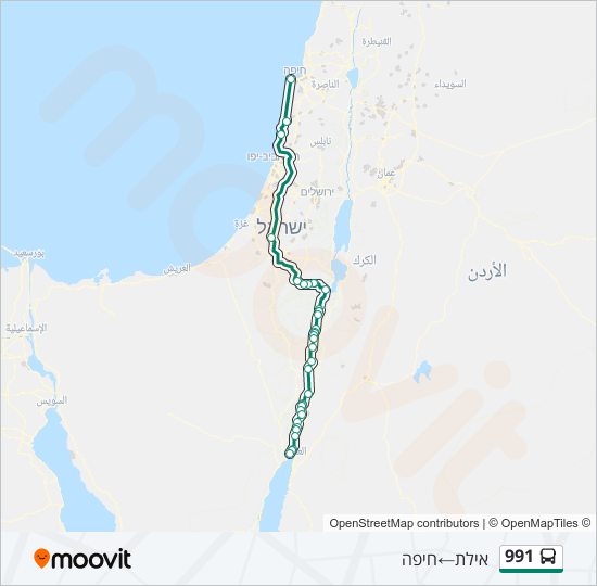 Автобус 991: карта маршрута
