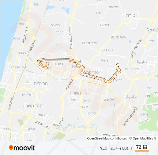 72 Bus Line Map